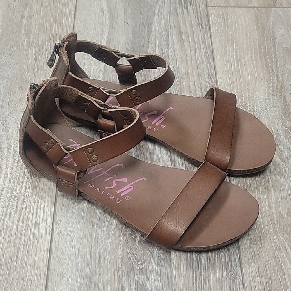 Blowfish Brown Grabe Vegan Leather Sandals Size 7